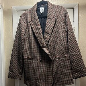 GAP Brown and Black Checkered Blazer